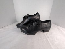 Unisex Lace-Up Black Tap Dance Shoes with Low Heel size W7