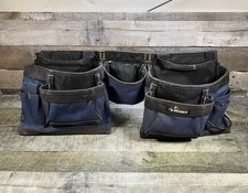 Husky Tool Belt, Blue Heavy Polyester, 3 Pouches, 13 Pockets & 2 Hammer Loop CLC