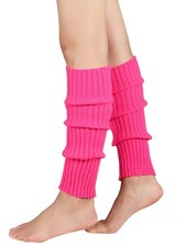 Leg Warmers for Women Girls 80s Ribbed Warmer One Size, 0 Hot Pink