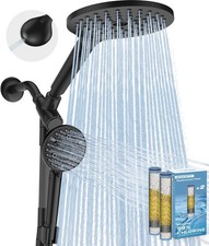Dual Filtered Rain Shower Head Combo, High Pressure Handheld Shower Head with...