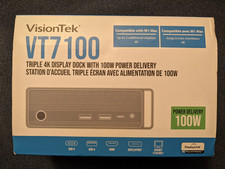 VisionTek VT7100 Triple 4K Display Docking Station w 100W Power - Gray 901499