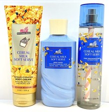 Bath  Body Works MILK BAR CEREAL MILK SOFT SERVE 3-Piece Set New 