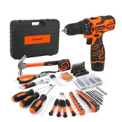 Tool Kit with Drill 12V, Home Tool Set with Cordless Drill for Men, Power Dri...