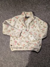 Polo Ralph Lauren Girls Size 6 White Flower Print 1/4 Zip Sweater
