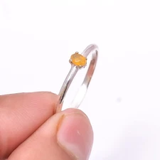 Natural Opal - Ethiopia Solitaire Gemstone 925 Sterling Silver Ring s.9 Sku37