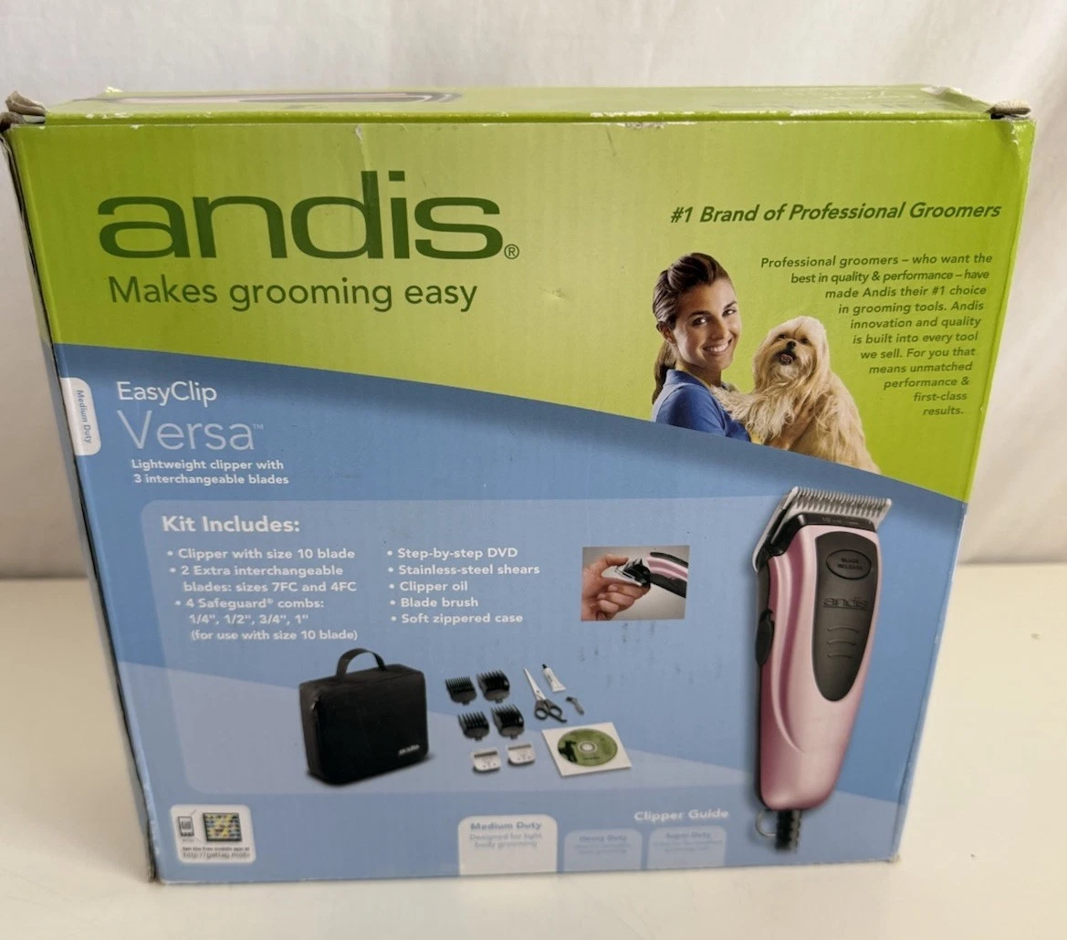 Andis Grooming Clipper RACD Easy Clip Versa Pink Dog Pet Corded Blades Guards