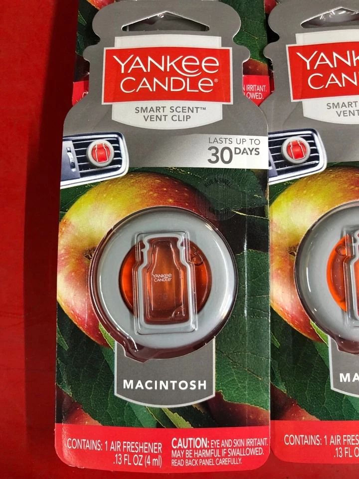 LOT OF 4 YANKEE CANDLE MACINTOSH SMART SCENT VENT CLIP LASTS UP TO 30 DAYS EACH - Image 2 of 4