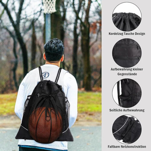 Kordelzug Fußball Taschen Basketball Bag Drawstring Rucksack Turnbeutel Tasche - Bild 6 von 12