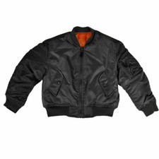 Flight Jacket Kids MA1 Army Air Force Flying US Pilot Children Bomber Padded Top