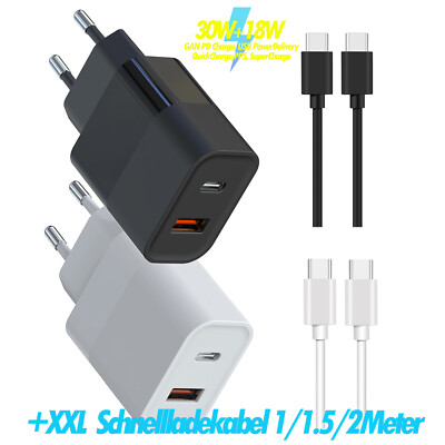 Sony Xperia 10 10 II 10 III10 Plus Dual USB-C Schnellladegerät 48W Ladekabel