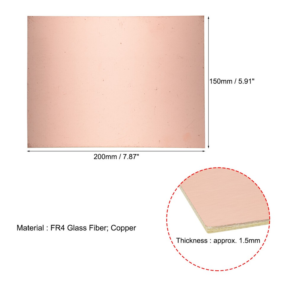 Lot De 2 Plaques PCB FR4 Simple Face 10x15 Cm - Panneau Cuivré Pour Prototypage électronique