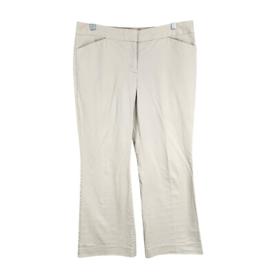 Womens Beige Express Editor Dress Pants Mid Rise Career Polyester Stretch 10