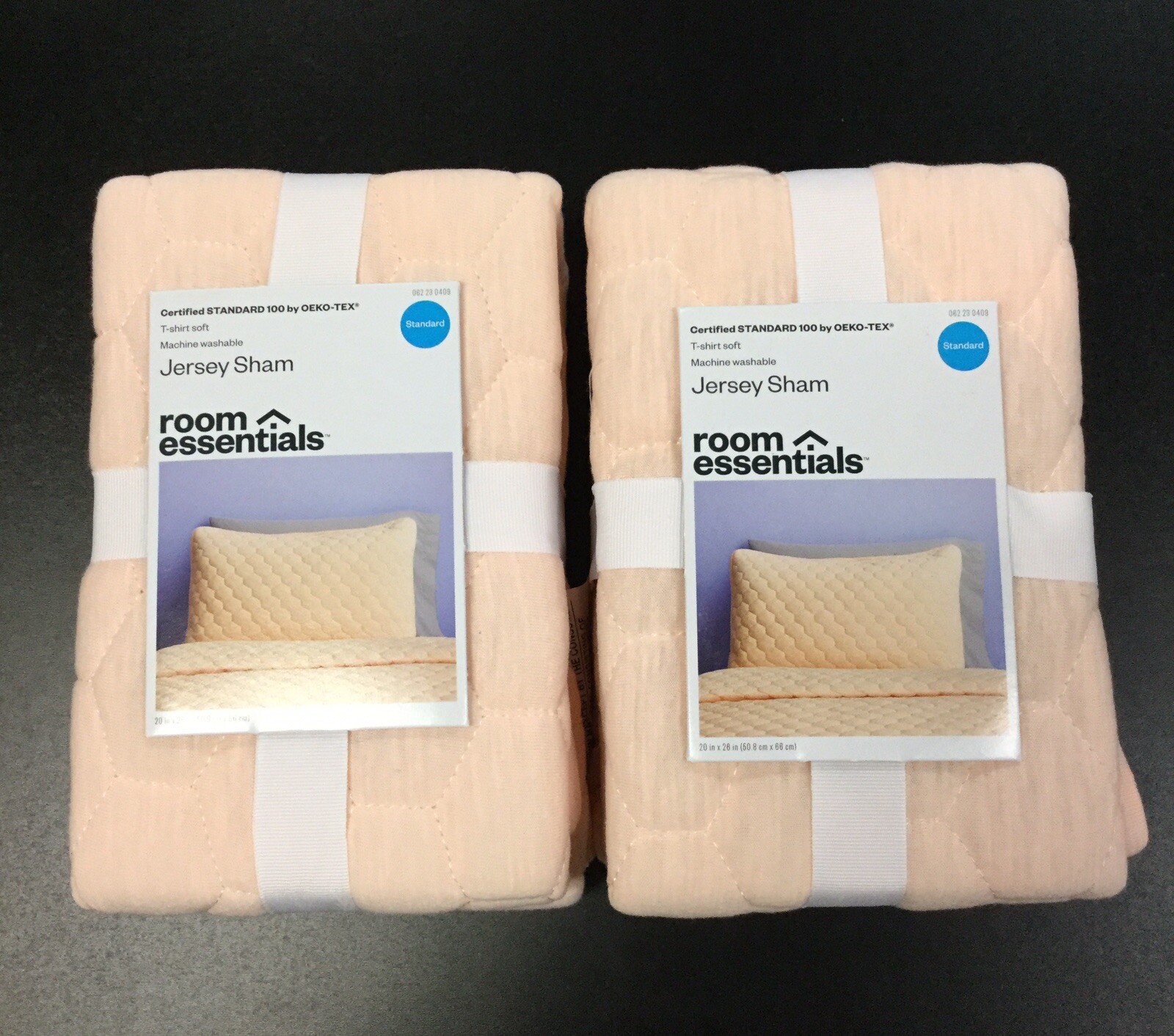 Target Room Essentials Jersey Pillow Shams Pair 20”X26” Peach 2