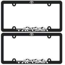 Fits Tacoma 2 License Plate Frames Toyota Taco Black Frames White 3d Letters