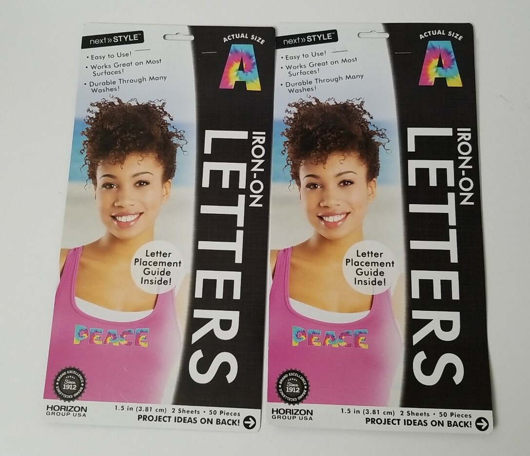 Iron On Letters, Lot Of 2- Next Style Tie Dye 1.5