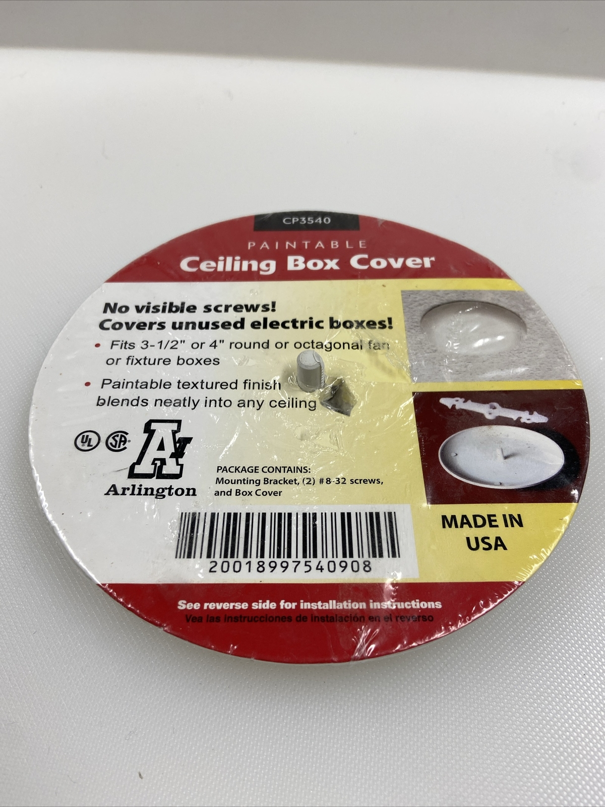 CP3540 Arlington Paintable Ceiling Box Round Blank Cover 5 1/2