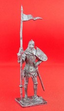 54mm Tin Miniature sculpture Figurine Toy soldier 1:32 Bohemian Knight 14th