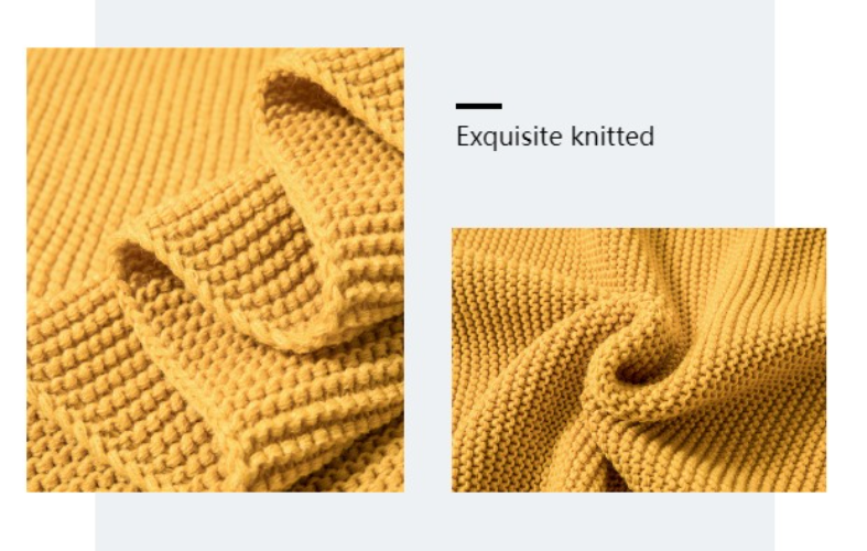 Luxury Hand Knitted Blanket Throw Frignes Warm Soft Gray Pink Weighted