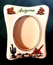 Arizona White Ceramic Desert Landscape Mini Frame for 3" x 4" Picture Top Load