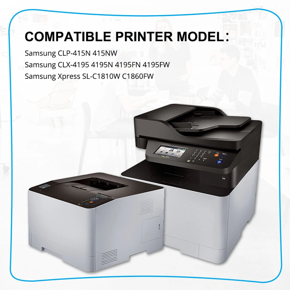 Paquete de 4 tóner para Samsung CLT-K504S 504S SL-C1860FW SL-C1810W CLX4195FW C1810 Foto 3 de 4