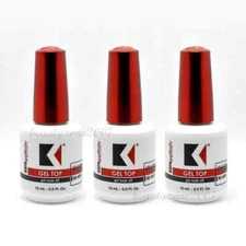3 Bottles Kupa Gelfinity Gel TOP COAT No Wipe UV/LED Cure Soak Off 0.5oz