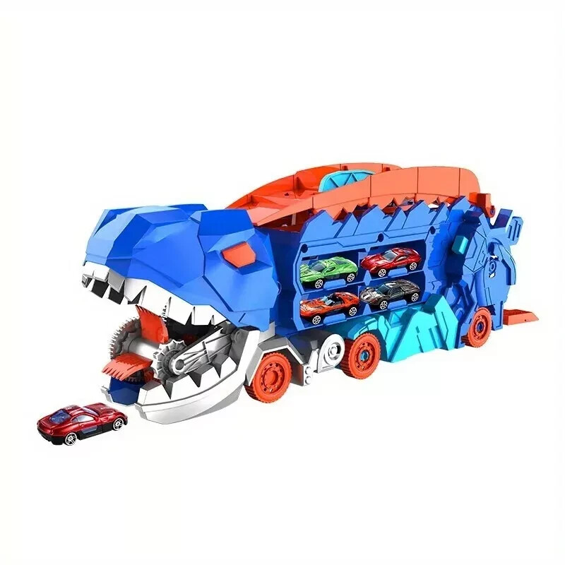 Camion dinosaure 43 cm avec 4 voitures pour s'amuser au salon et dans la chambre