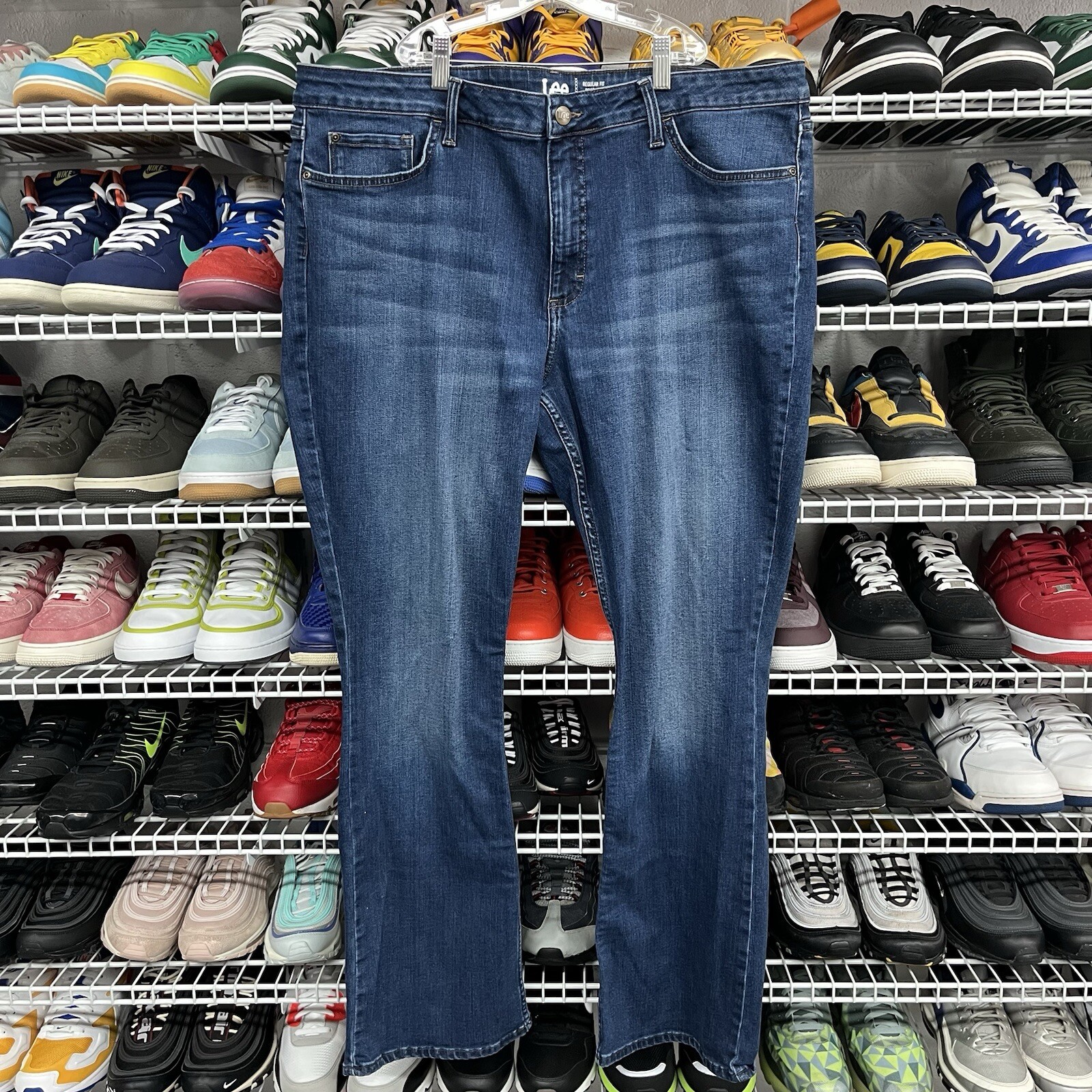 Lee Regular Fit Bootcut Jeans Short Blue Mid Rise Womens Size Check Measurement