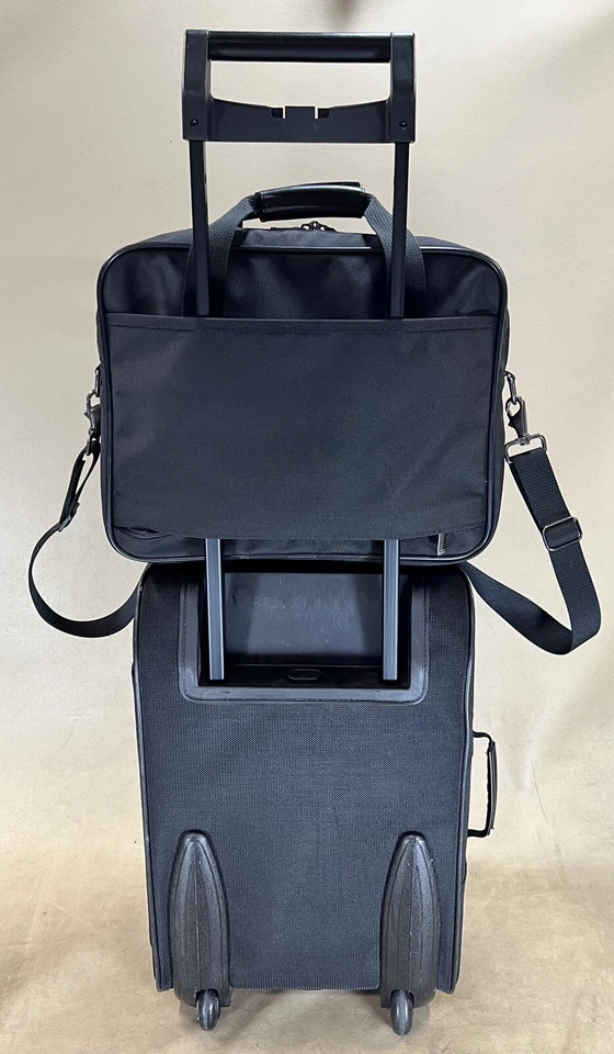 Hartmann Black Carry On Luggage Set 16” Briefcase & 21" Upright Wheeled Suitcase - Image 4 of 4