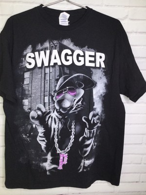 Hedendaags Pink Panther T-Shirt Large Black Bling Swagger Pimp Gangster Chain BM-17