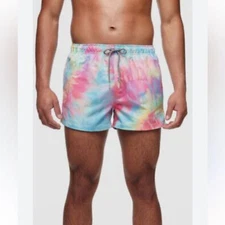 Boardies Men's Medium Spiral Tie Dye III Swim Short Trunks  5 1/2" Pockets