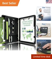 Professional Faux Leather Portfolio Organizer with Water-Resistant Design