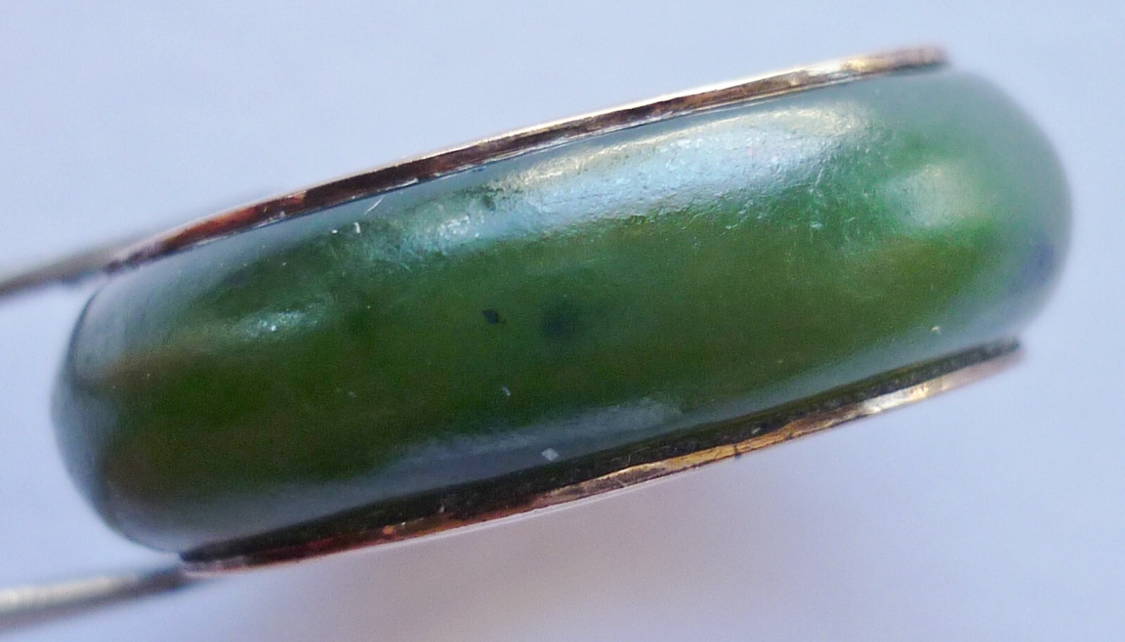 Vintage 14kt Gold Ring with Jade Size 7 to 7.25-image