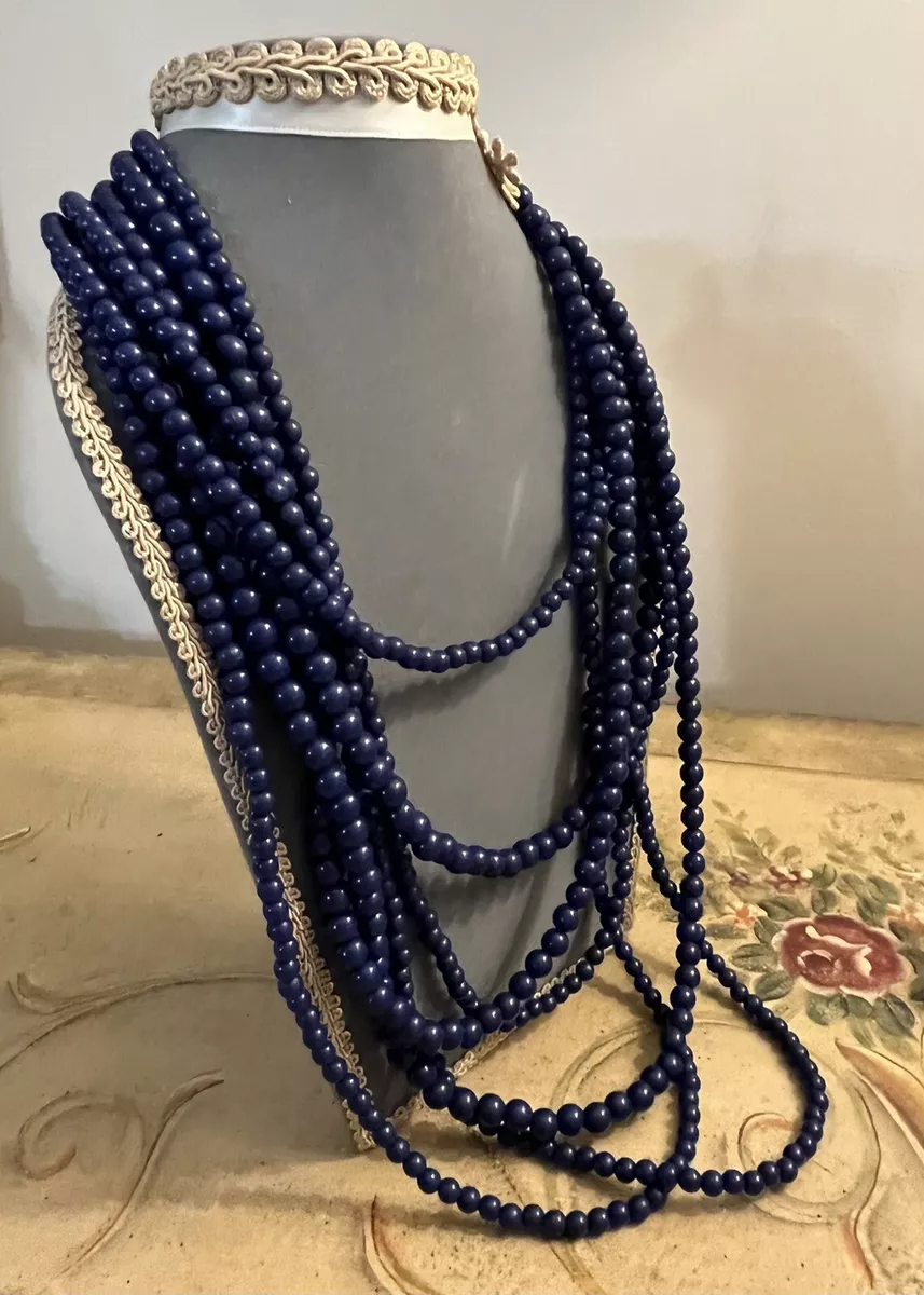 Navy Blue Pearl Necklace, 6 Mm Glass Pearl Necklace, Wedding Necklace,  Bridesmaids Necklace, Statement Necklace, Flower Girl Necklace - Etsy