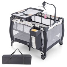 Portable Baby Playard Bassinet w/ Removable Changing Table Music Box  Carry Bag