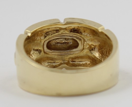14k Two-Toned Gold Unisex Band Ring - Picture 4 of 4