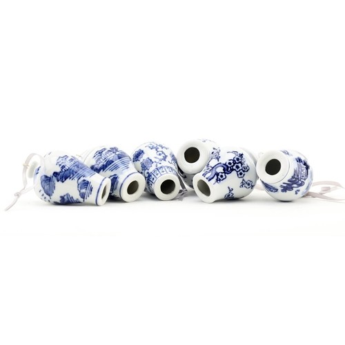 Blue & White Ginger Jar Porcelain Christmas Ornaments (Set of 12) Tree Ornaments - Picture 6 of 8