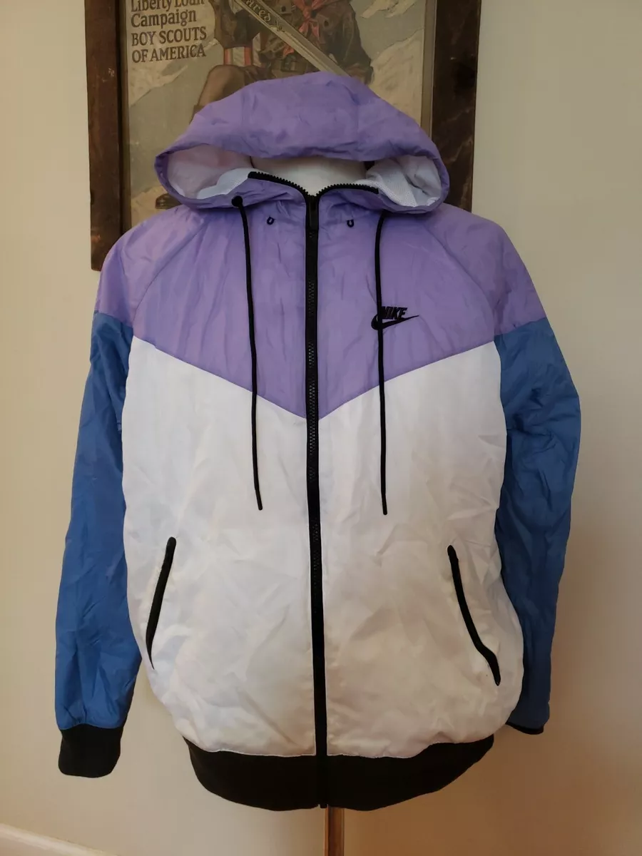 Nike Sportswear Men's Hooded Windrunner AR2191-101 WHITE/SPACE PURPLE sz M  | eBay