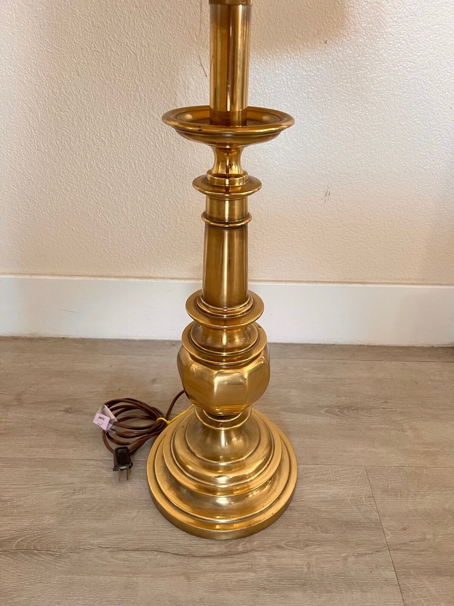 Vintage Stiffel Brass Table Lamp w/Authentic Pleat Shade Classic  