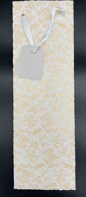 Cakewalk Wine Single Bottle Wine Beige with Lace Gift Bag, Bridal Wine Gift Bag
