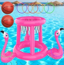 Pool Toys Pool Floats Pool Games for Kids Adult, Inflatable Pool Basketball Hoop