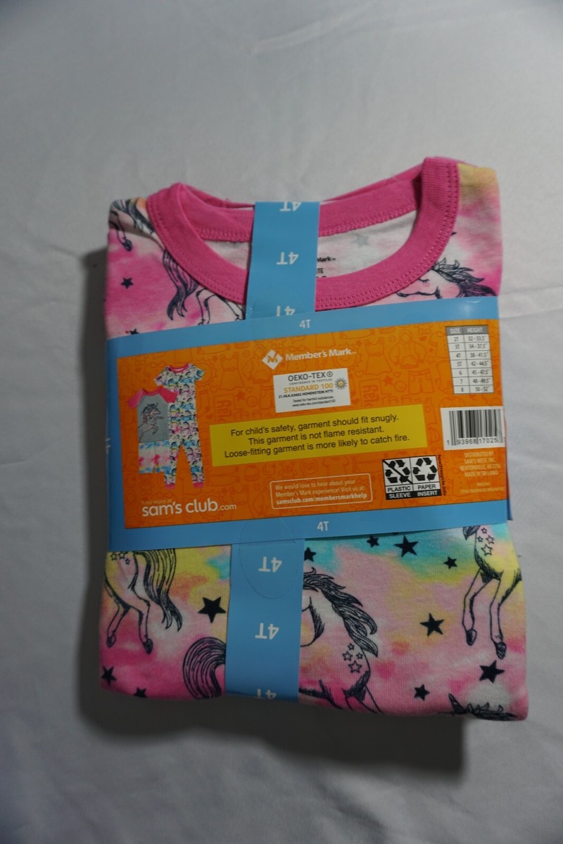 Member's Mark 4-Pc Girls Favorite Unicorns Pajamas Sz 4T 2-Tops 1