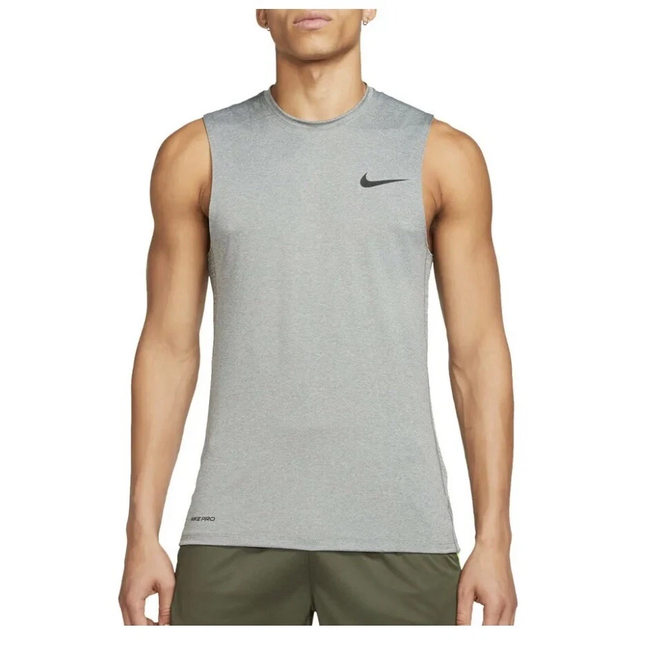 NWT Nike Pro Dri-Fit Sleeveless Tank Top Slim Fit Gray Grey Men's Size  Large