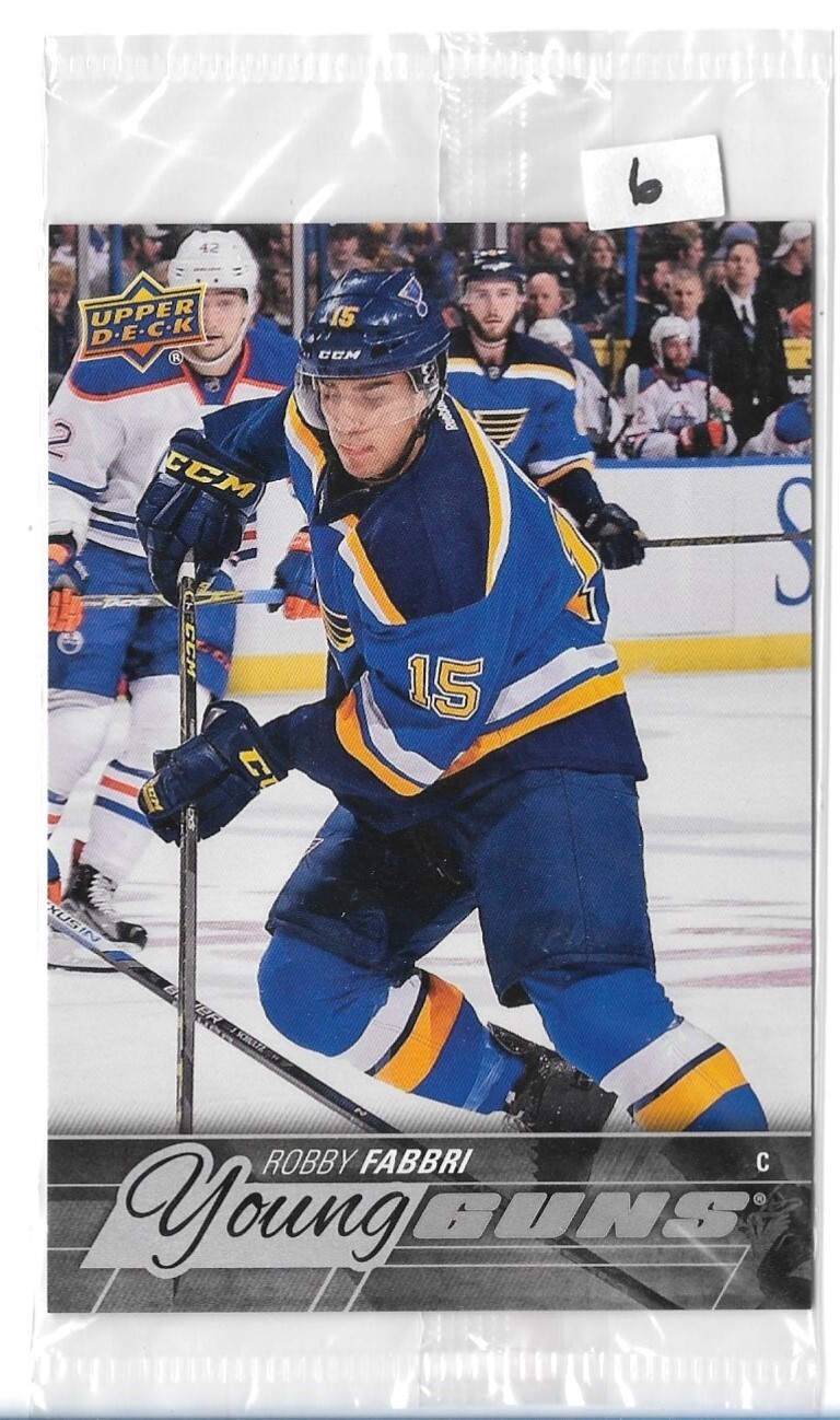 15-16 UD Series 1 Hockey Young Guns #229 Robby Fabbri Jumbo 3.5" x 5" Blues