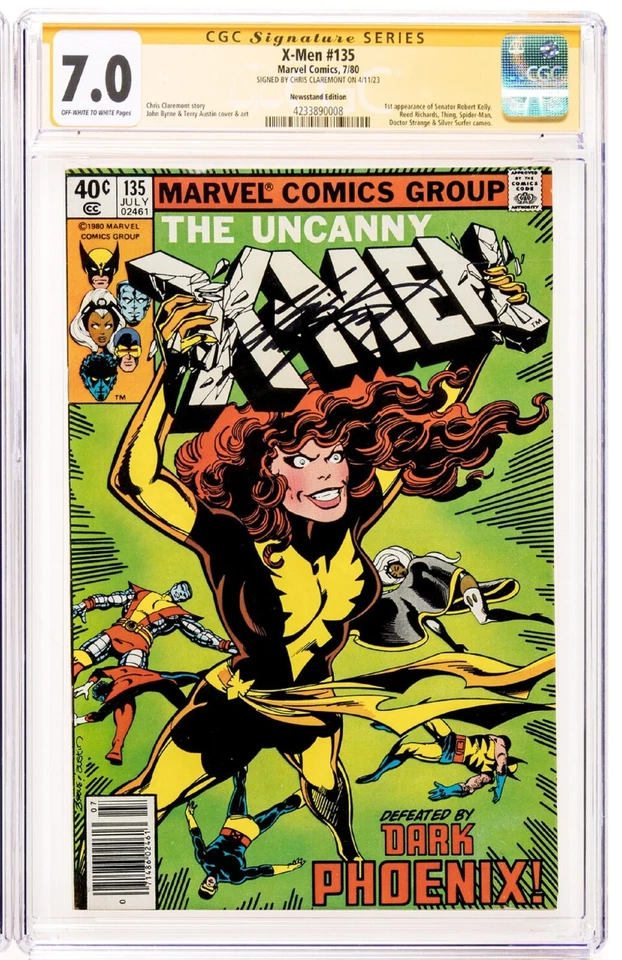 X-Men #135 (1980) CGC 7.0 SIGNED CHRIS CLAREMONT!! NEWSSTAND!! 1st Senator Kelly - Image 2 of 4