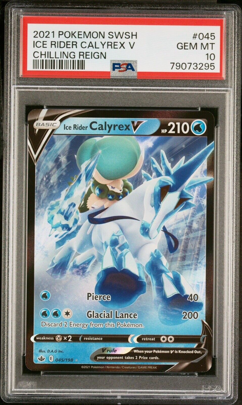 Ice Rider Calyrex V 45 Ultra Rare Chilling Reign - Pokémon - ⭐️ PSA GEM MINT 10