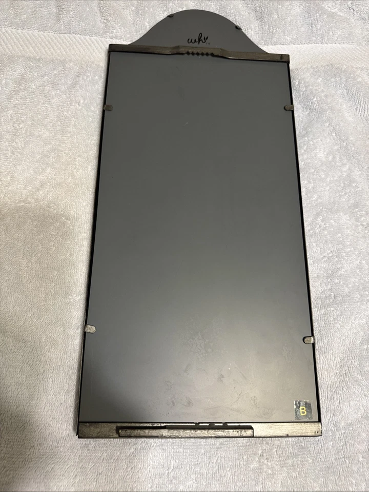 18 x 8 Mirror Made with Metal Design Over It Wall Decor Silver Made By why Black - Image 2 of 2