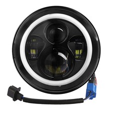 2x7" 6000LM Round LED Headlight Halo Angel Eyes f/ Jeep Wrangler TJ JK CJ w/H4