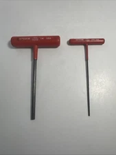 Mac Tools 1/4" & 3/32” SAE  T-Handle Hex Wrench HKTCG13E HKTCG8E USA Clean 2 Pc