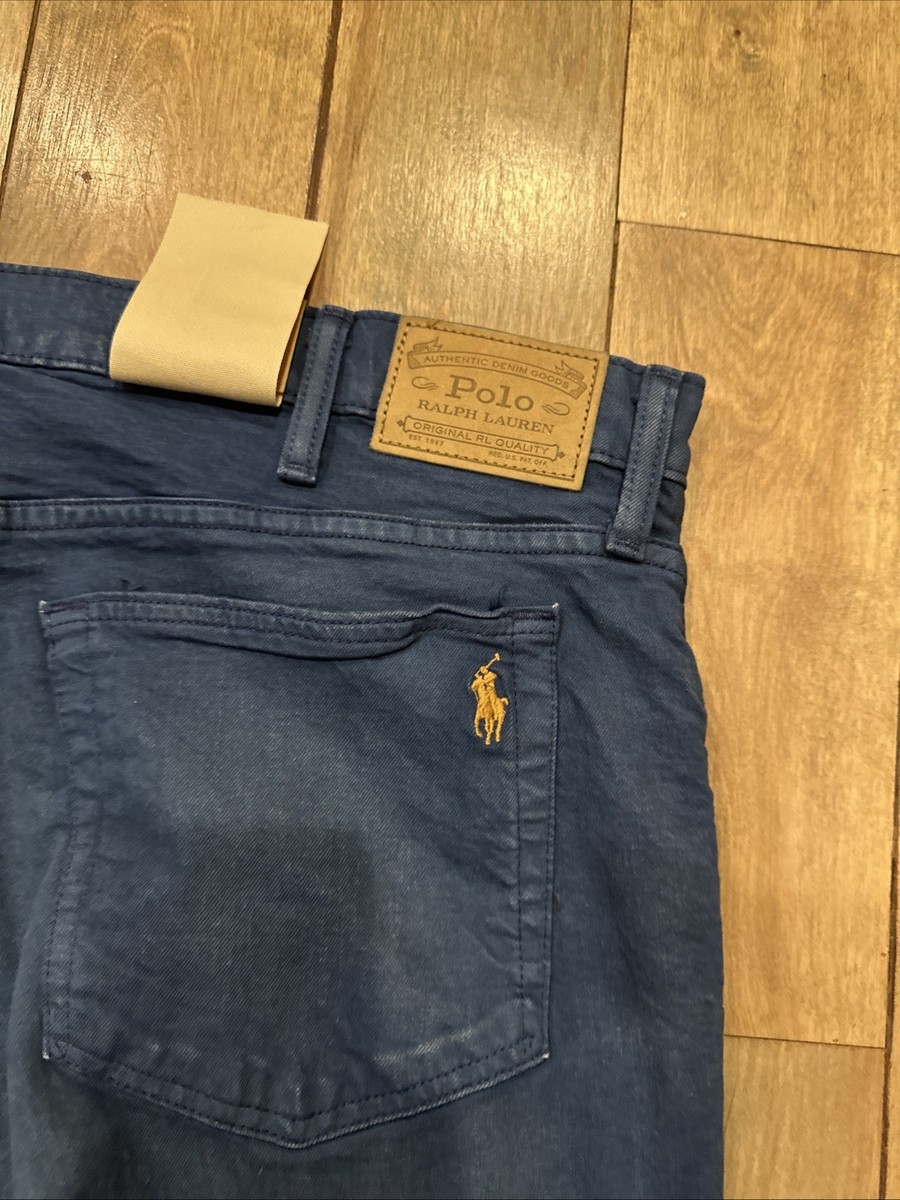 Polo Ralph Lauren Mens 44 X 32 Varick Slim Straight Navy Blue