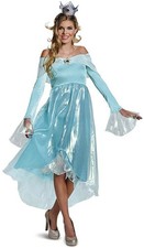 Rosalina Deluxe Nintendo Super Mario Blue Fancy Dress Halloween Adult Costume